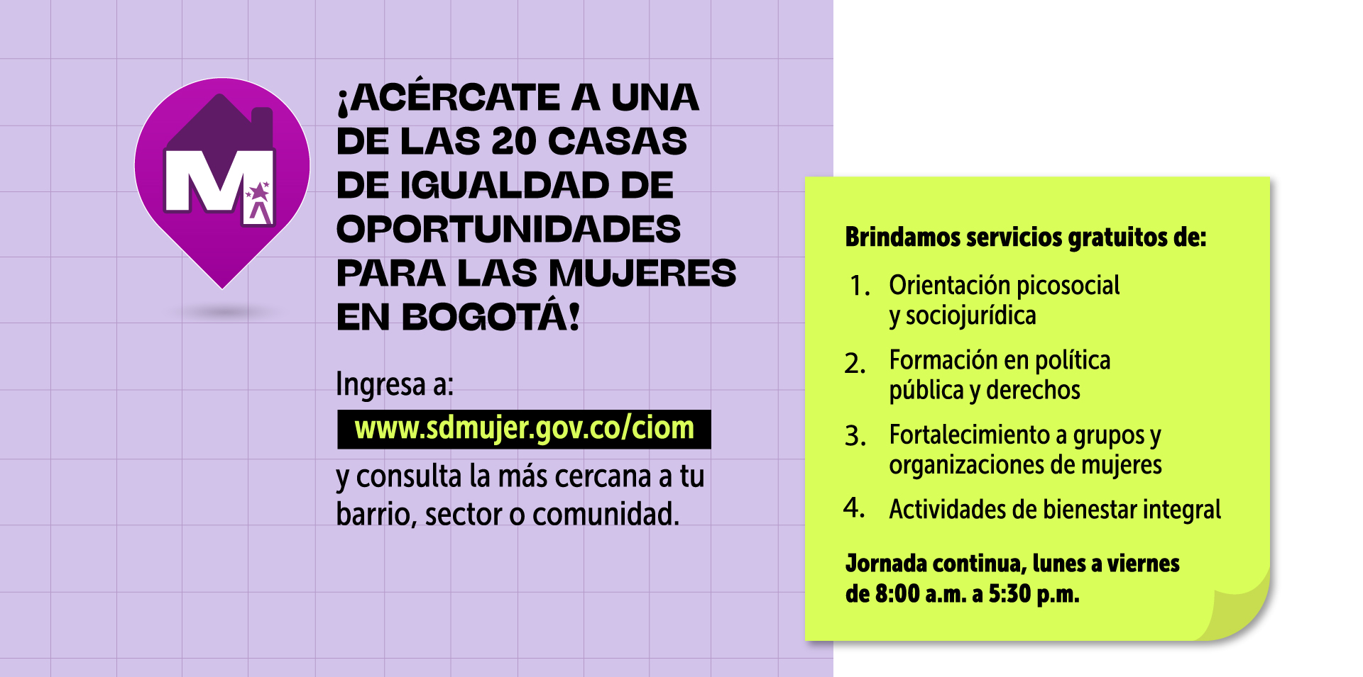 información de CIOM de Bogotá - www.sdmujer.gov.co/ciom