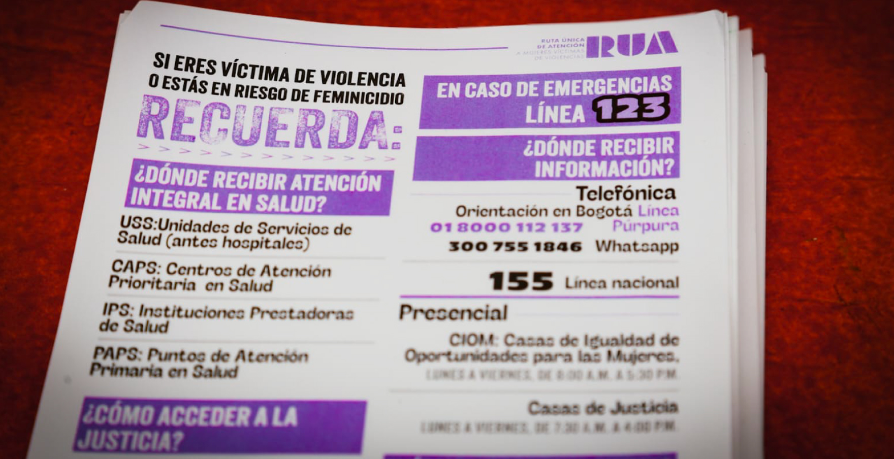 Información de atención a violencias