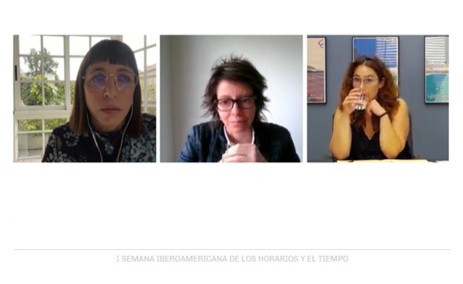 Panelistas de evento Imagen institucional del evento Primera Semana Iberoamericana de los Horarios y el Tiempo