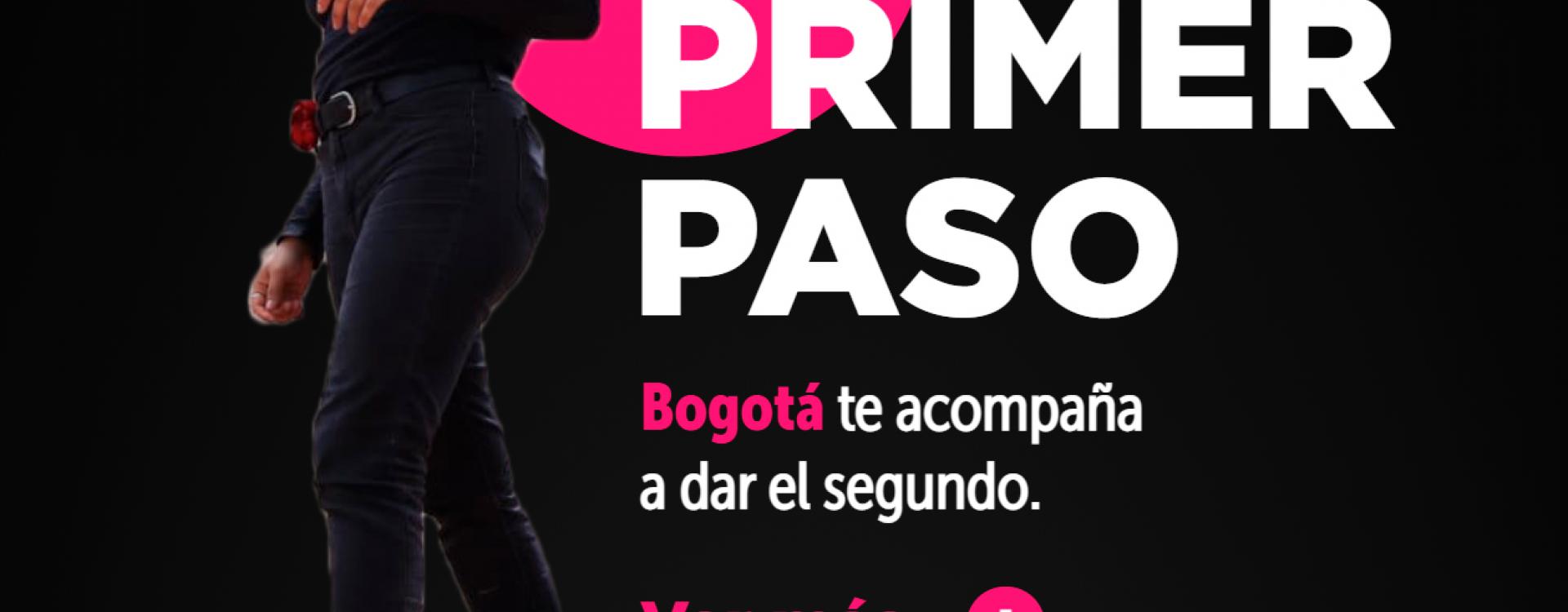 Banner de la campaña con una mujer caminando