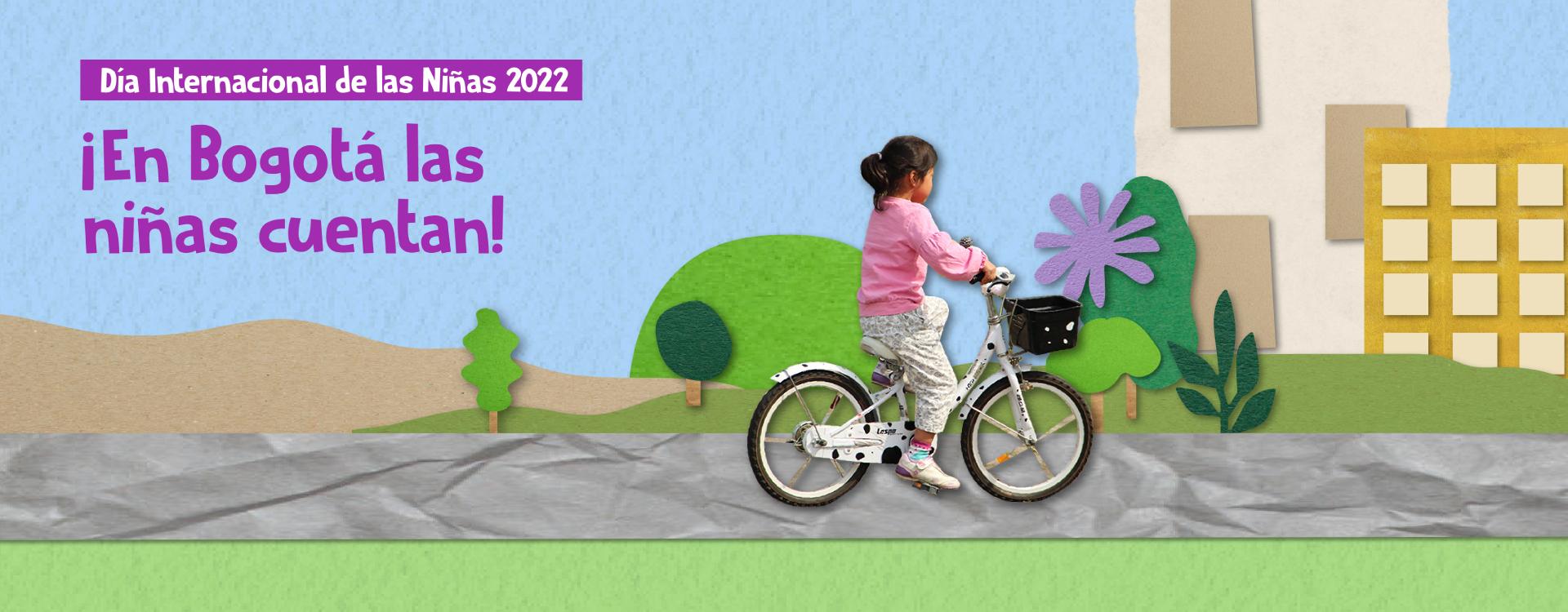 imagen con ilustración de niña montando cicla