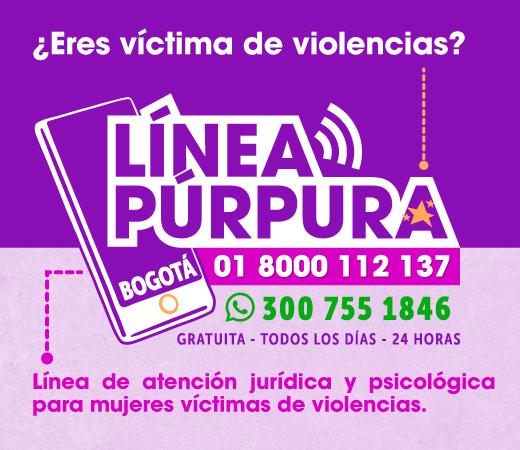 Línea Púrpura Bogotá 01 8000 112 137 y 300 755 1846