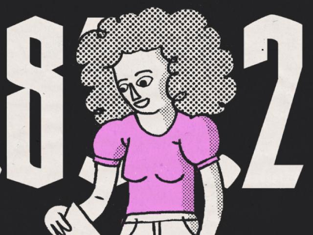 Ilustración de mujer votando